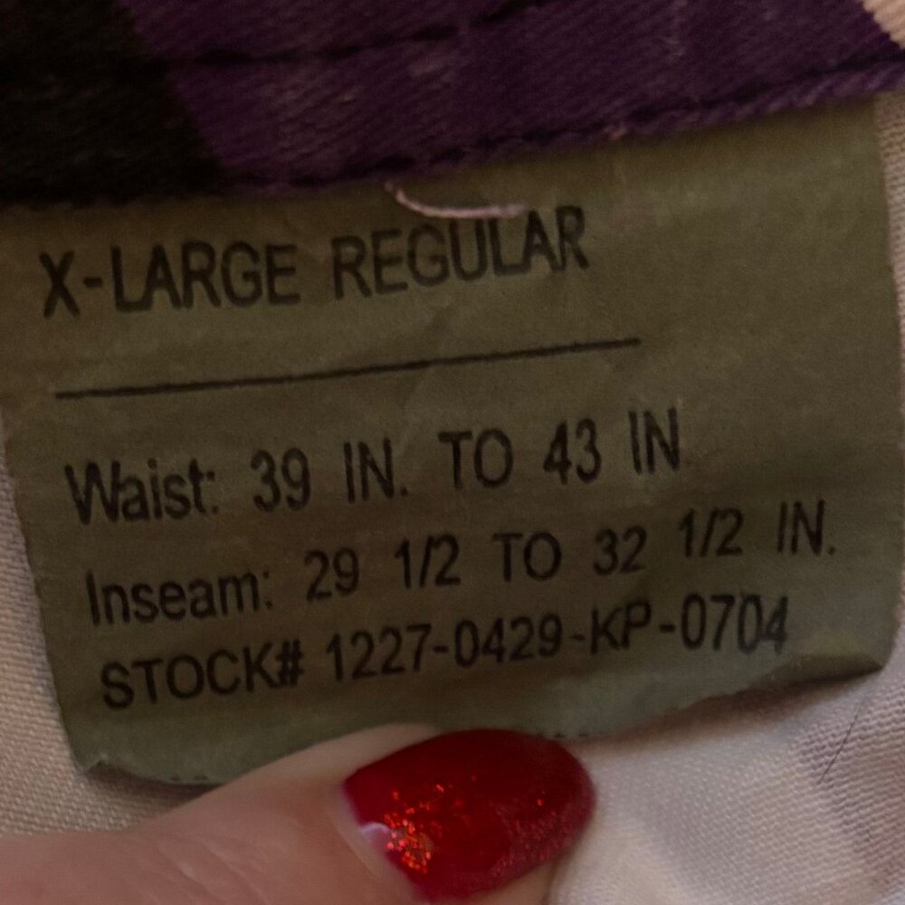 Rothco Men's XL Military‎ Purple Camouflage BDU Cargo Army Combat Pants RAVENS! - Picture 8 of 10